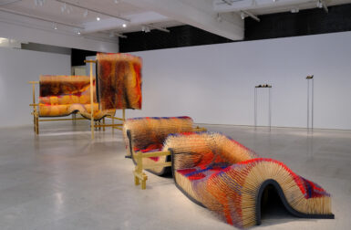 The Fold and Crease Exhibition Flows Freely With Undulating Skewers